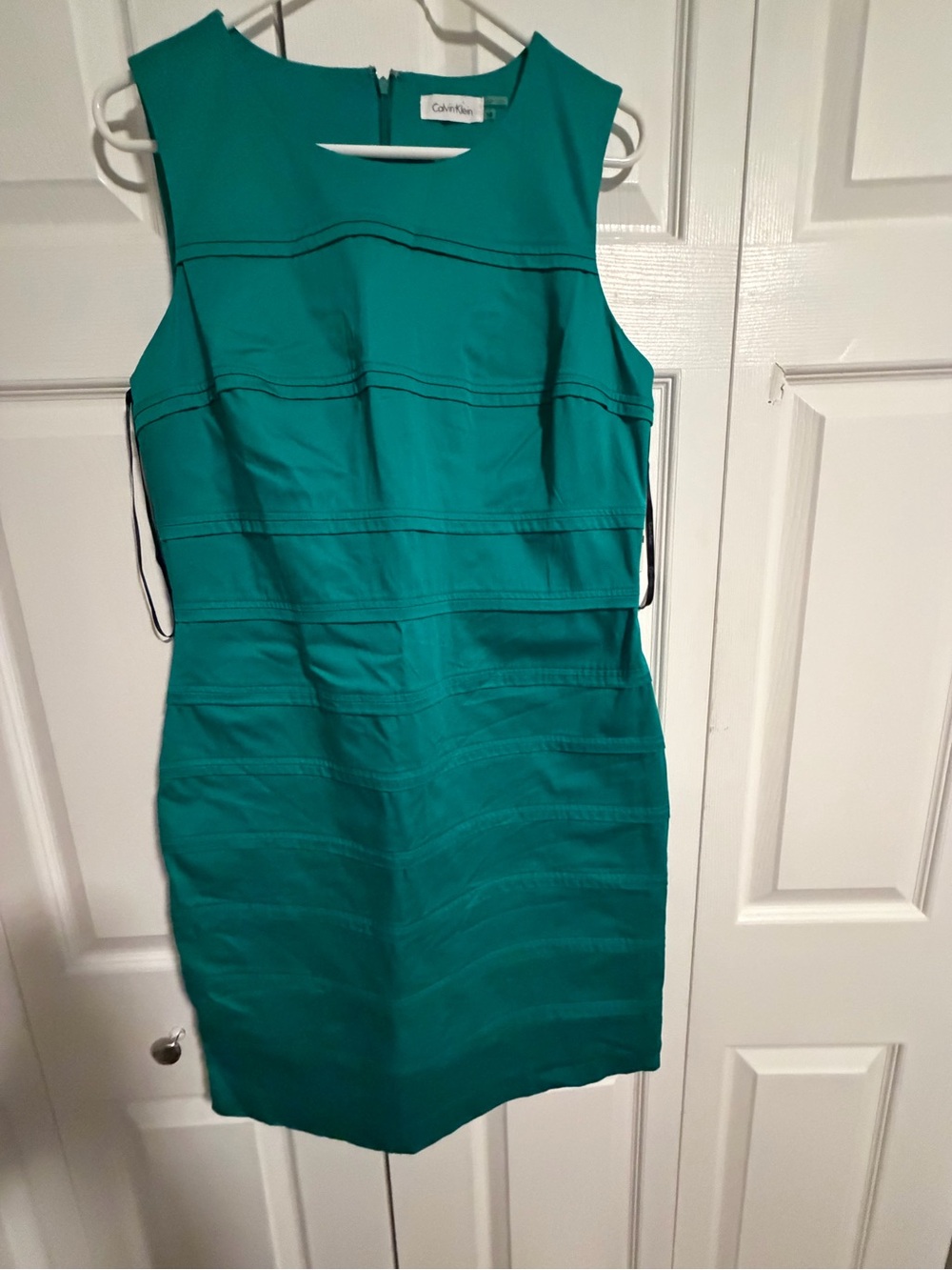 Calvin Klein Teal Sheath Dress - Sleeveless Shift